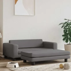 vidaXL hundeseng med forlængelse 100x50x30 cm kunstlæder grå