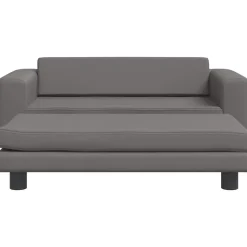 vidaXL hundeseng med forlængelse 100x50x30 cm kunstlæder grå