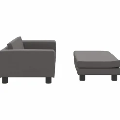 vidaXL hundeseng med forlængelse 100x50x30 cm kunstlæder grå