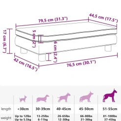 vidaXL hundeseng med forlængelse 100x50x30 cm kunstlæder grå