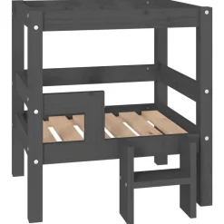 vidaXL hundeseng 55,5x53,5x60 cm massivt fyrretræ grå