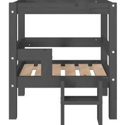 vidaXL hundeseng 55,5x53,5x60 cm massivt fyrretræ grå