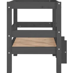 vidaXL hundeseng 55,5x53,5x60 cm massivt fyrretræ grå