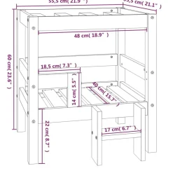 vidaXL hundeseng 55,5x53,5x60 cm massivt fyrretræ grå