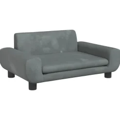 vidaXL hundeseng 70x45x33 cm velour mørkegrå