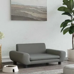 vidaXL hundeseng 70x45x33 cm velour mørkegrå