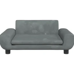vidaXL hundeseng 70x45x33 cm velour mørkegrå