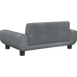 vidaXL hundeseng 70x45x33 cm velour mørkegrå