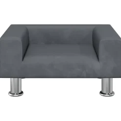 vidaXL hundeseng 50x40x26,5 cm velour mørkegrå