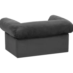 vidaXL hundesofa med skuffe 75x50x38 cm plys mørkegrå