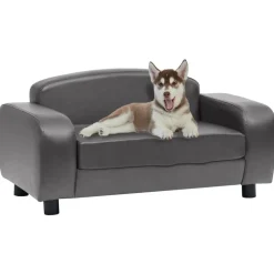 vidaXL hundesofa 80x50x40 cm kunstlæder grå