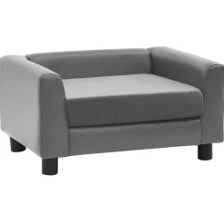 vidaXL hundesofa 60x43x30 cm plys og kunstlæder grå