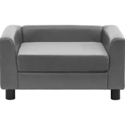 vidaXL hundesofa 60x43x30 cm plys og kunstlæder grå