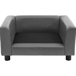 vidaXL hundesofa 60x43x30 cm plys og kunstlæder grå