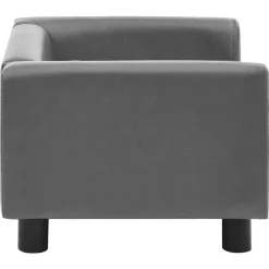 vidaXL hundesofa 60x43x30 cm plys og kunstlæder grå