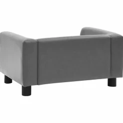 vidaXL hundesofa 60x43x30 cm plys og kunstlæder grå