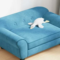 vidaXL hundesofa 72x45x30 cm plys turkis