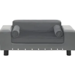 vidaXL hundesofa 81x43x31 cm plys og kunstlæder grå