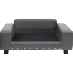 vidaXL hundesofa 81x43x31 cm plys og kunstlæder grå