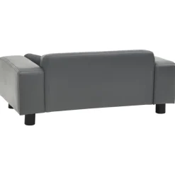 vidaXL hundesofa 81x43x31 cm plys og kunstlæder grå