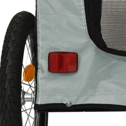 vidaXL hundetrailer til cykel oxfordstof og jern grå og sort