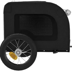 vidaXL hundetrailer til cykel oxfordstof og jern grå og sort