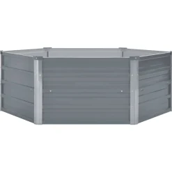 vidaXL hævet havekasse 129 x 129 x 45 gråt galvaniseret stål