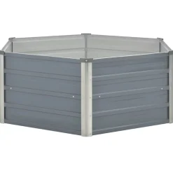 vidaXL hævet havekasse 129 x 129 x 45 gråt galvaniseret stål