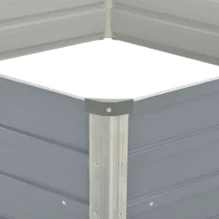 vidaXL hævet havekasse 129 x 129 x 45 gråt galvaniseret stål