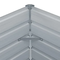 vidaXL hævet havekasse 129 x 129 x 45 gråt galvaniseret stål