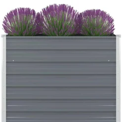 vidaXL hævet havekasse 100 x 100 x 77 galvaniseret stål gråt