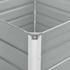 vidaXL hævet havekasse 100 x 100 x 77 galvaniseret stål gråt