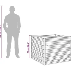 vidaXL hævet havekasse 100 x 100 x 77 galvaniseret stål gråt