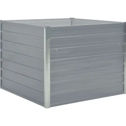 vidaXL hævet havekasse 100 x 100 x 77 galvaniseret stål gråt