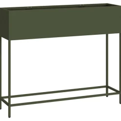 vidaXL Hævet haveplante Olivengrøn 100 x 26 x 82 cm Stål