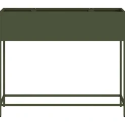 vidaXL Hævet haveplante Olivengrøn 100 x 26 x 82 cm Stål