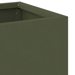 vidaXL Hævet haveplante Olivengrøn 100 x 26 x 82 cm Stål