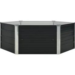 vidaXL hævet plantekasse 129x129x45 cm galvaniseret stål antracitgrå