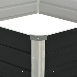 vidaXL hævet plantekasse 129x129x45 cm galvaniseret stål antracitgrå