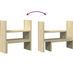 vidaXL hylde til skrivebord 40x17x41 cm konstrueret træ sonoma-eg