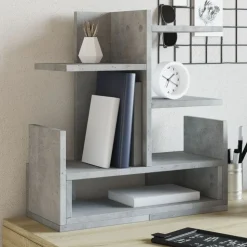 vidaXL hylde til skrivebord 49x20x52,5 cm konstrueret træ betongrå