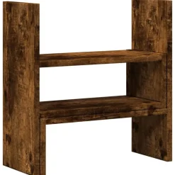 vidaXL hylde til skrivebord 40x17x41 cm konstrueret træ røget eg
