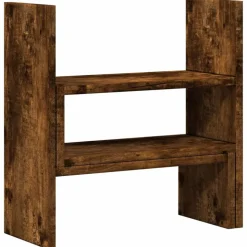 vidaXL hylde til skrivebord 40x17x41 cm konstrueret træ røget eg