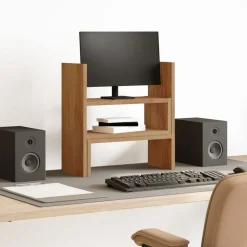 vidaXL hylde til skrivebord 40x17x41 cm konstrueret træ kunsteg