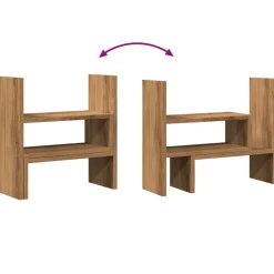 vidaXL hylde til skrivebord 40x17x41 cm konstrueret træ kunsteg