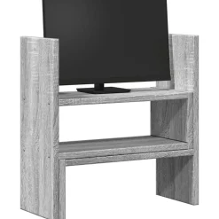 vidaXL hylde til skrivebord 40x17x41 cm konstrueret træ grå sonoma-eg