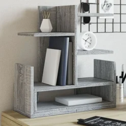 vidaXL hylde til skrivebord 49x20x52,5 cm konstrueret træ grå sonoma