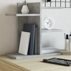 vidaXL hylde til skrivebord 42x21,5x42 cm konstrueret træ betongrå