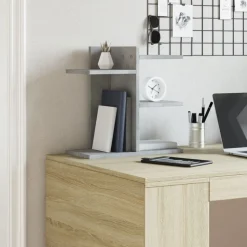 vidaXL hylde til skrivebord 42x21,5x42 cm konstrueret træ betongrå