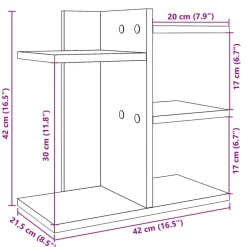 vidaXL hylde til skrivebord 42x21,5x42 cm konstrueret træ betongrå
